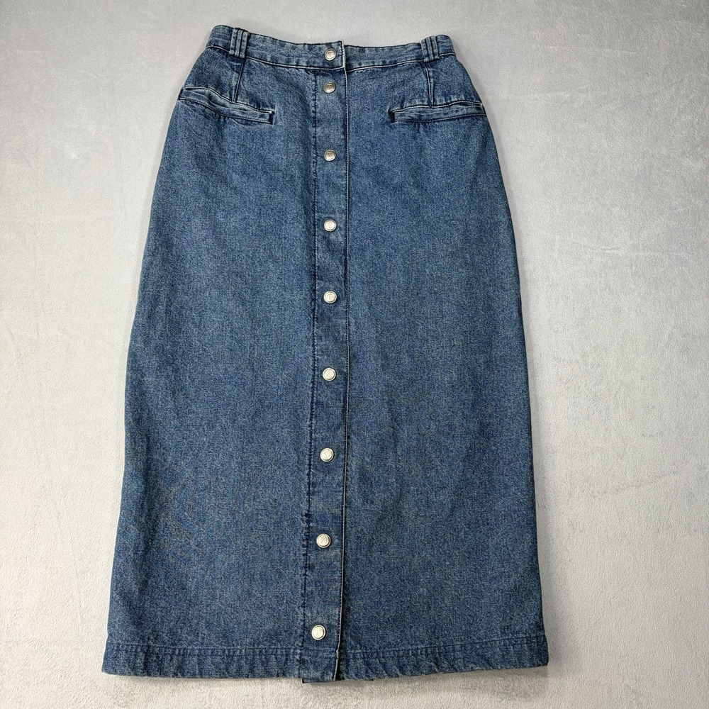 Vintage Tommy Hilfiger Denim‎ Midi Skirt Straight Snap Button Y2K women's size 4